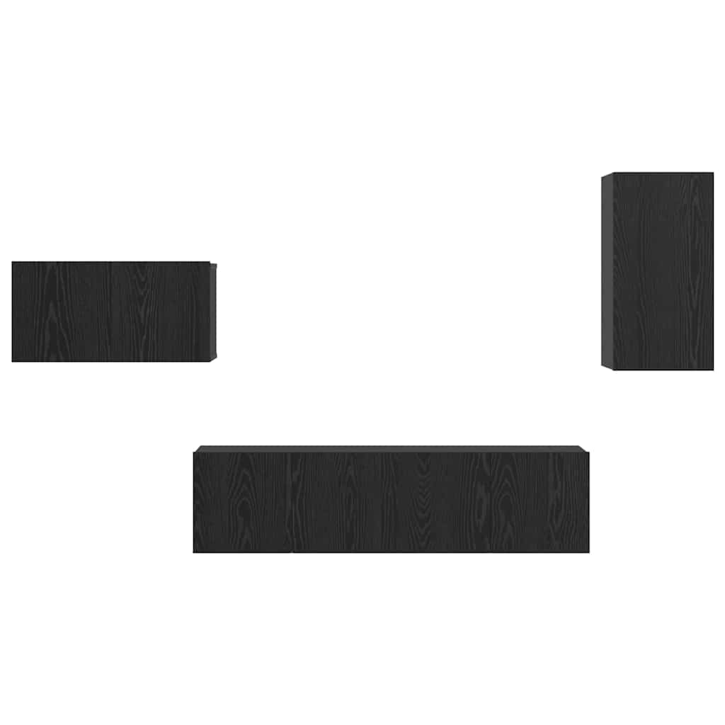 Set comodă TV cu raft Altele 4 pcs Stejar negru 30.5 x 30 x 60 cm GartenMobel Dekor