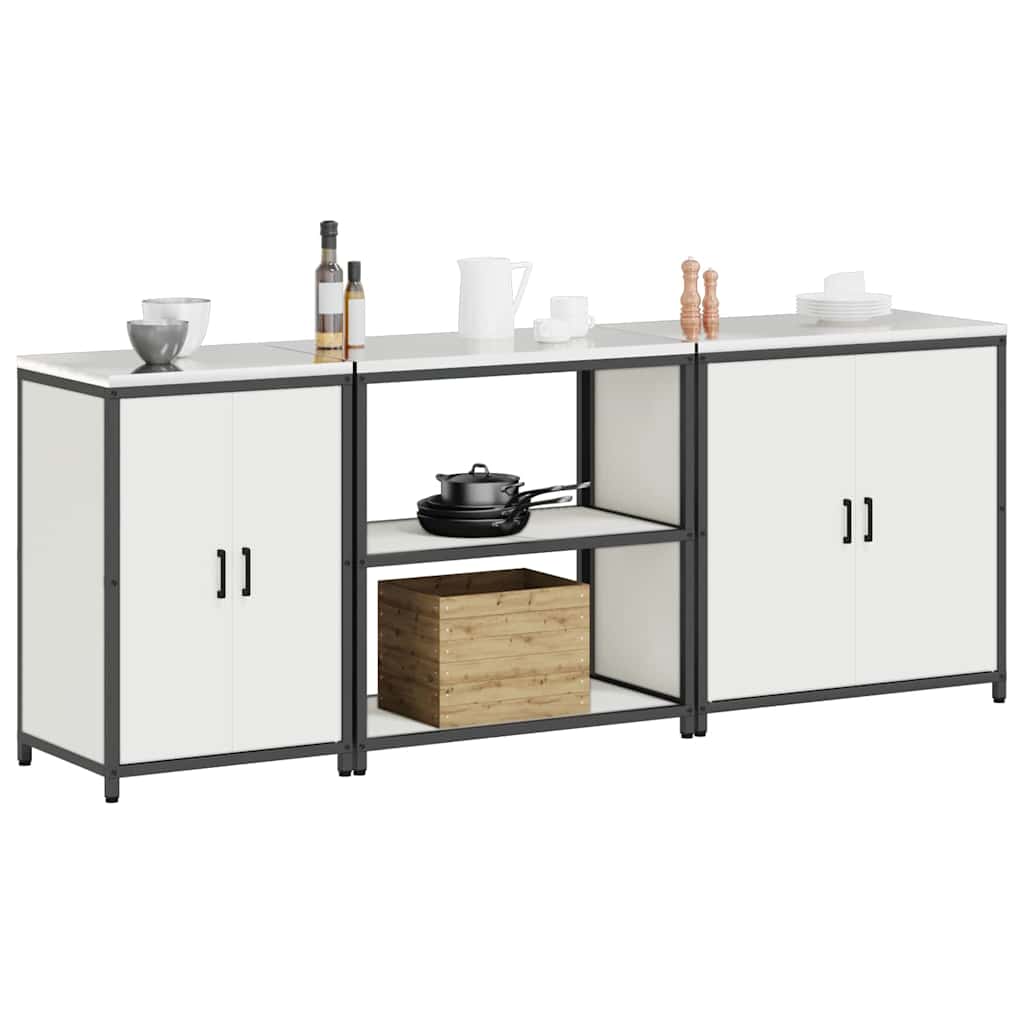 Set de Depozitare pentru Bucătărie 3 pcs Alb 210 x 50 x 92 cm GartenMobel Dekor