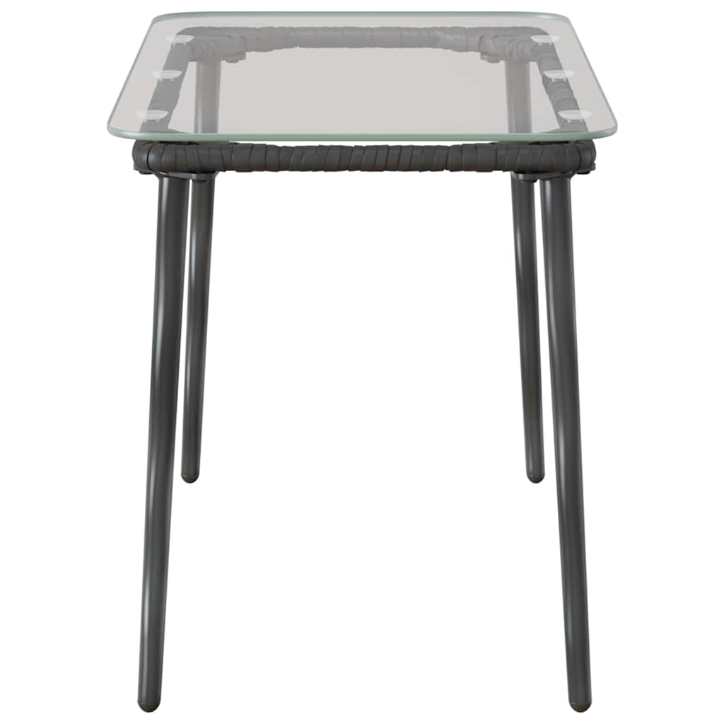 Masă de Grădină Negru 80 x 40 x 45 cm Rattan poli GartenMobel Dekor