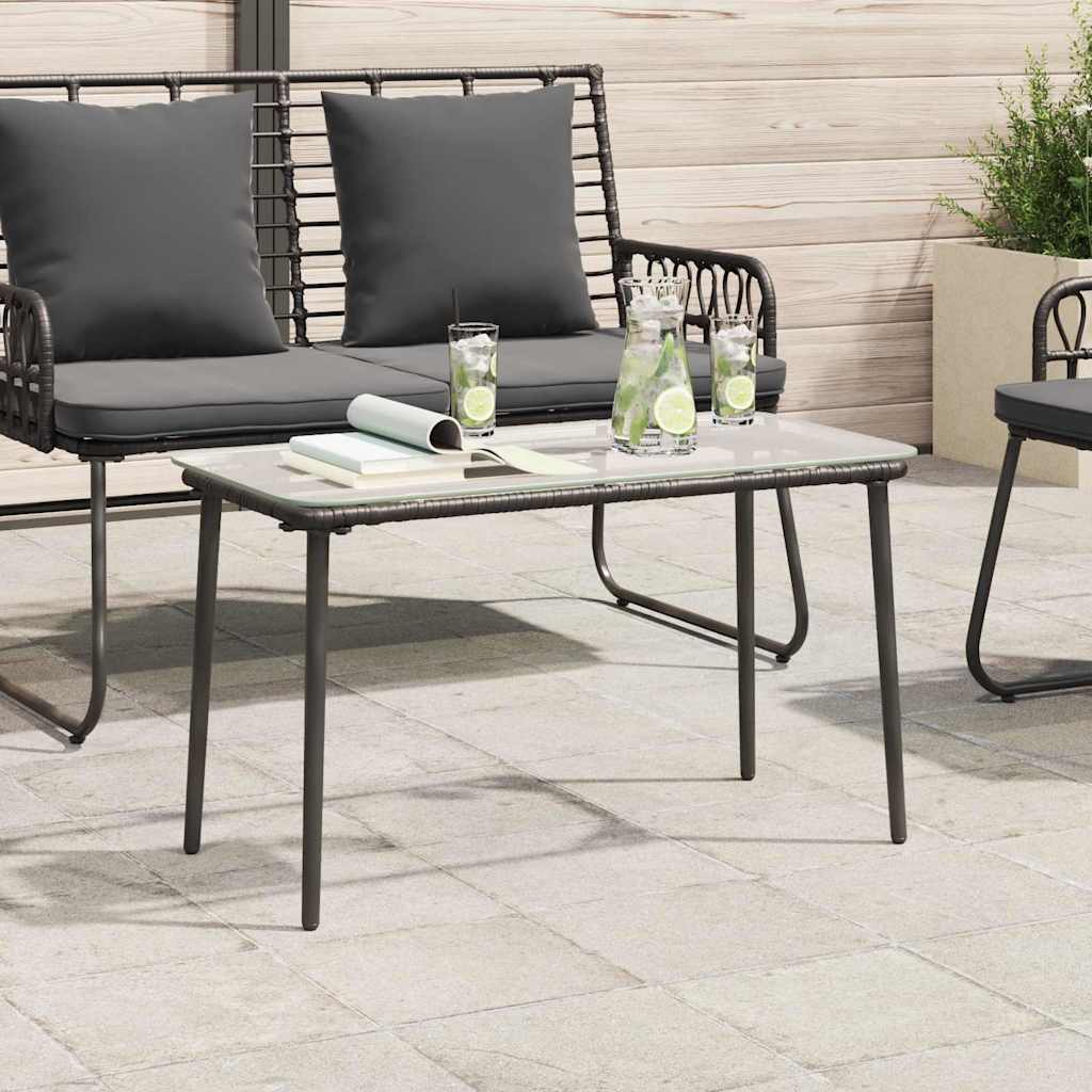Masă de Grădină Negru 80 x 40 x 45 cm Rattan poli GartenMobel Dekor