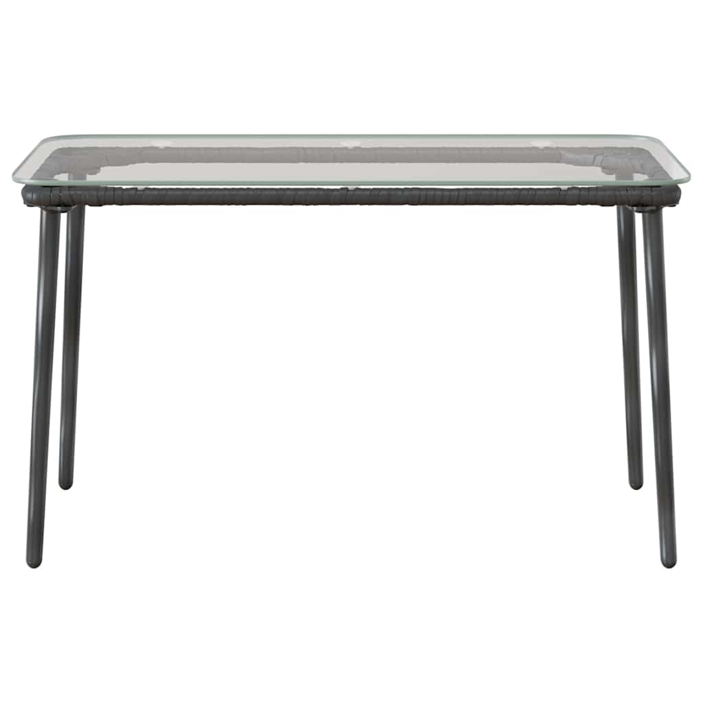 Masă de Grădină Negru 80 x 40 x 45 cm Rattan poli GartenMobel Dekor