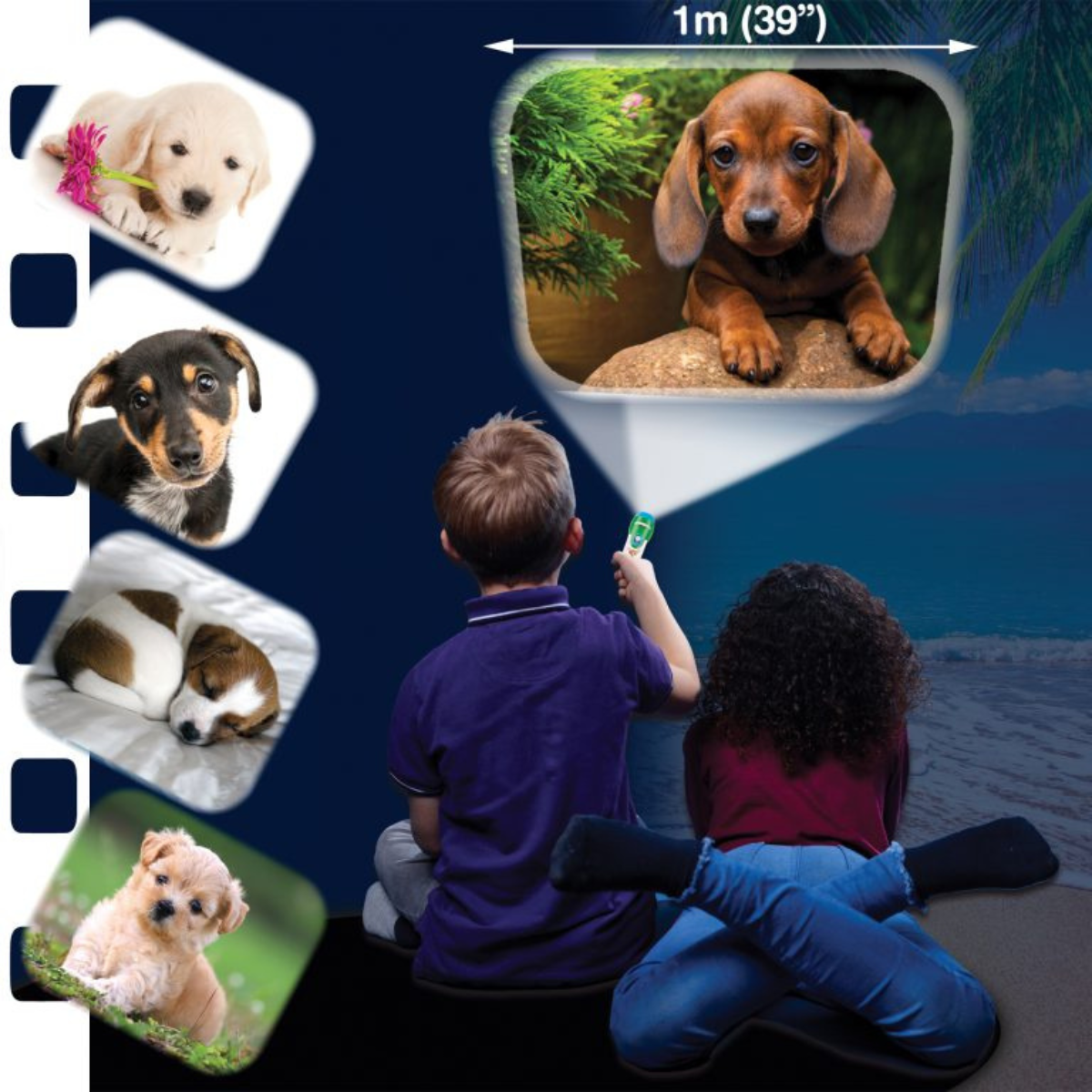 Proiector tip lanterna - Catelusi draguti PlayLearn Toys