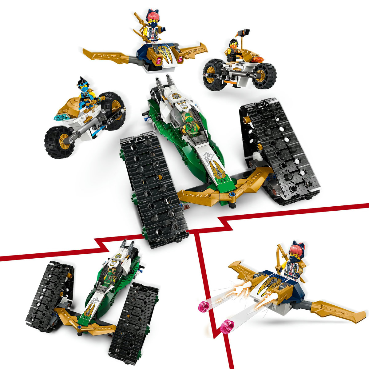 LEGO Vehicul combinat al echipei ninja Quality Brand