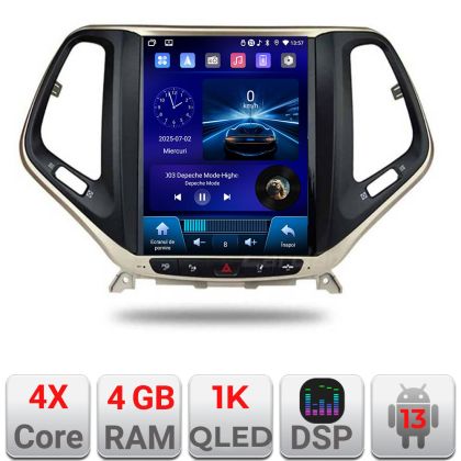 Navigatie Jeep Cherokee 2016-2020 tip tesla radio gps internet 4 Core carplay android auto 4+64 Incell Display kit-tesla-cherokee17 E220-RK CarStore Technology