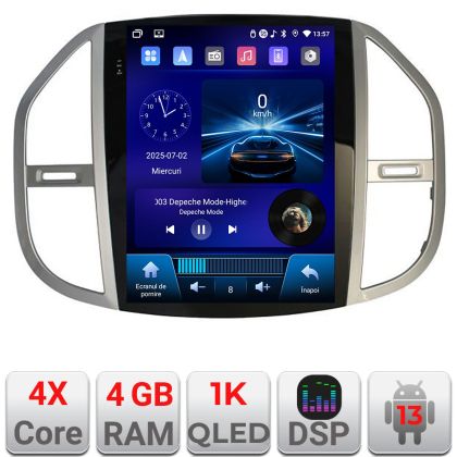 Navigatie Mercedes Vito 2016- tip tesla radio gps internet 4 Core carplay android auto 4+64 Incell Display kit-tesla-068+EDT-E220-RK CarStore Technology