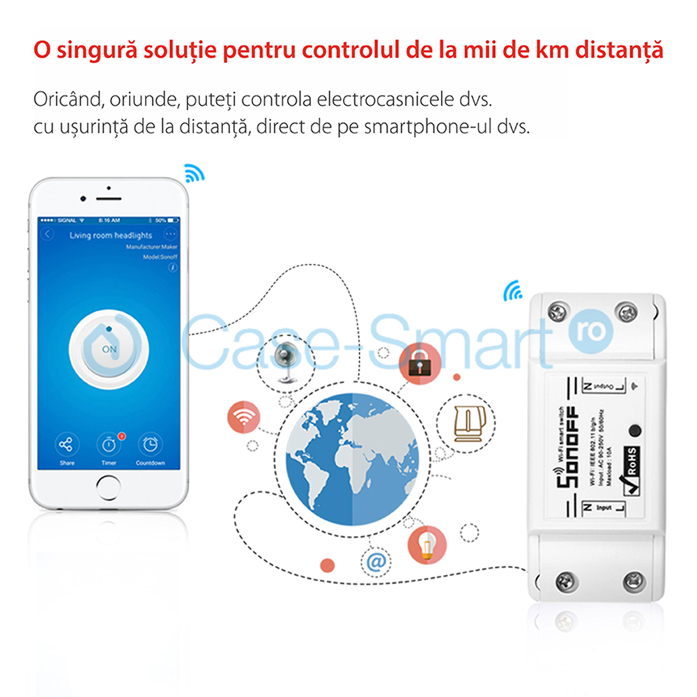 Releu wireless Sonoff Basic R2 SmartElectro IntelligentHouse
