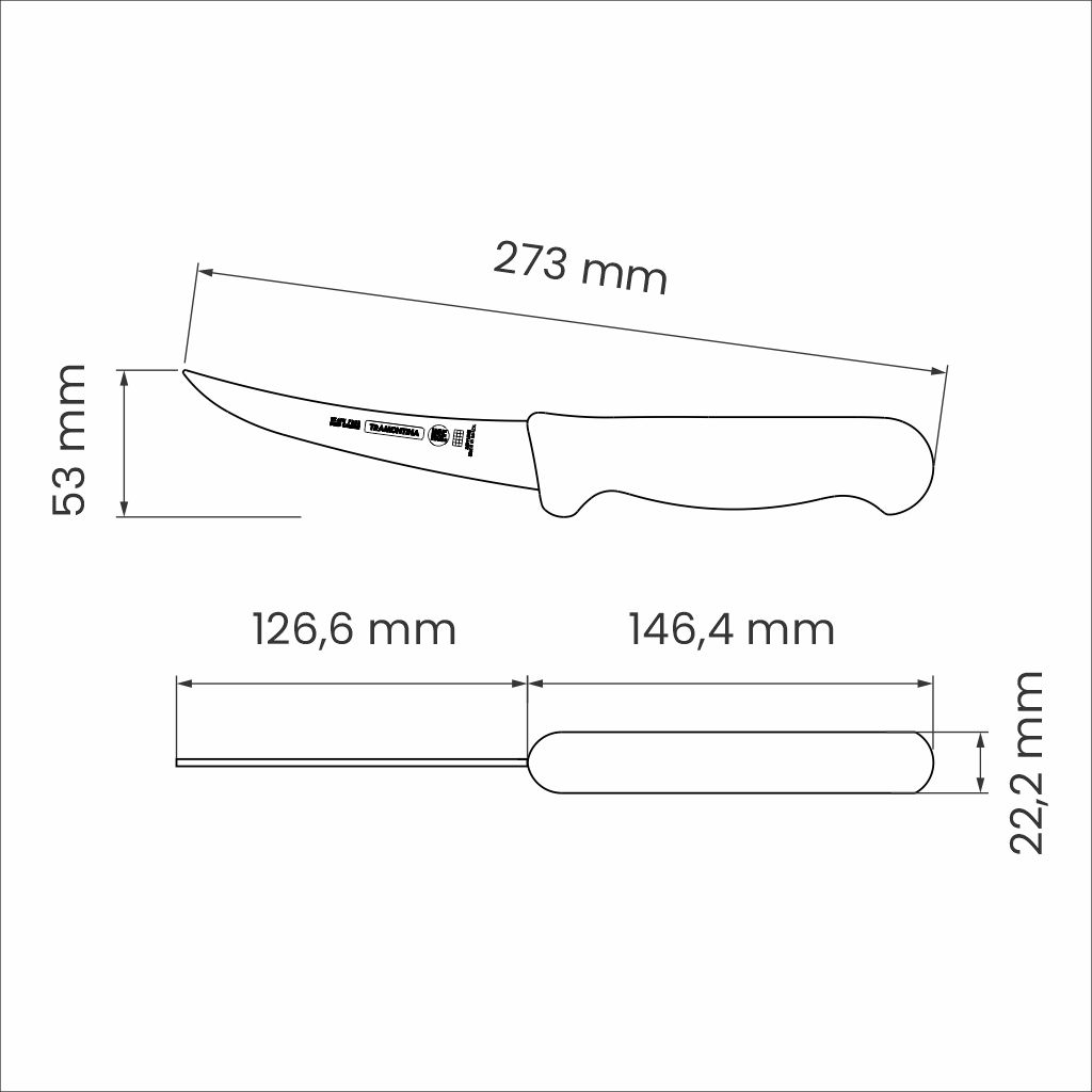 Cutit dezosat, inox, lama 127mm ProChef Cookware