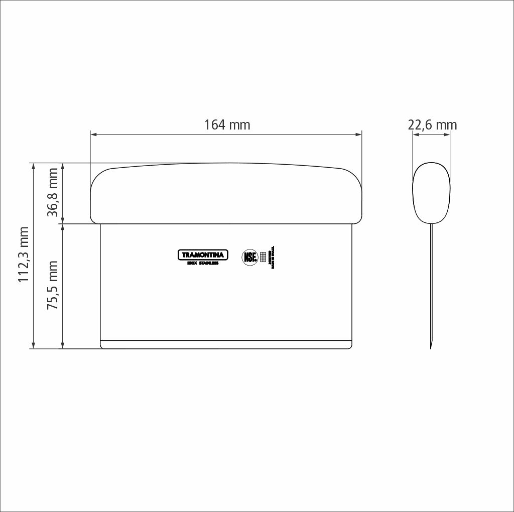 Racleta, inox si polipropilena, culoare alba, dimensiuni 165x113x20mm ProChef Cookware