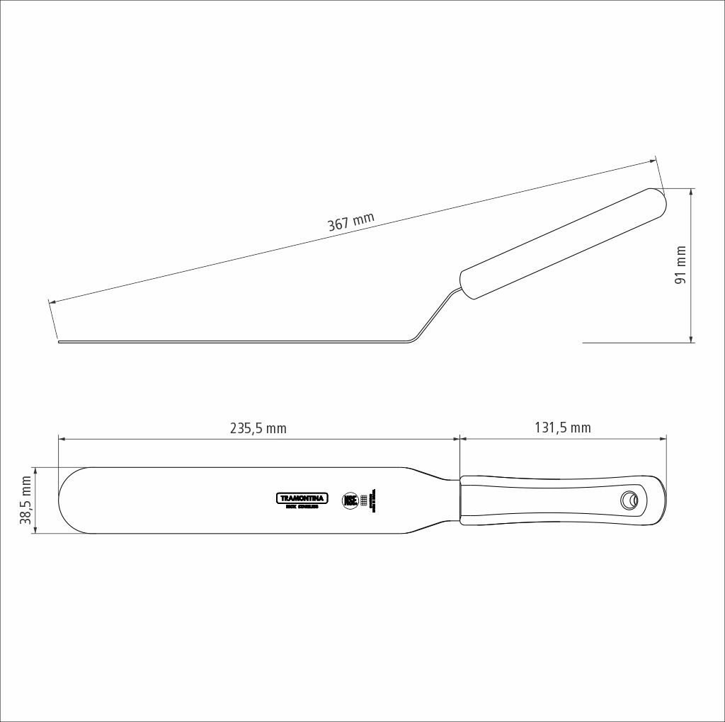 Spatula patiserie, inox, maner  polipropilena, lungime  435mm ProChef Cookware