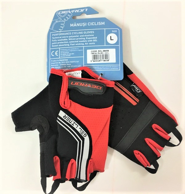 Manusi Ciclism Devron 7088 Gel-Liner - L, Rosu-Negru Ultimate FactoryBikes