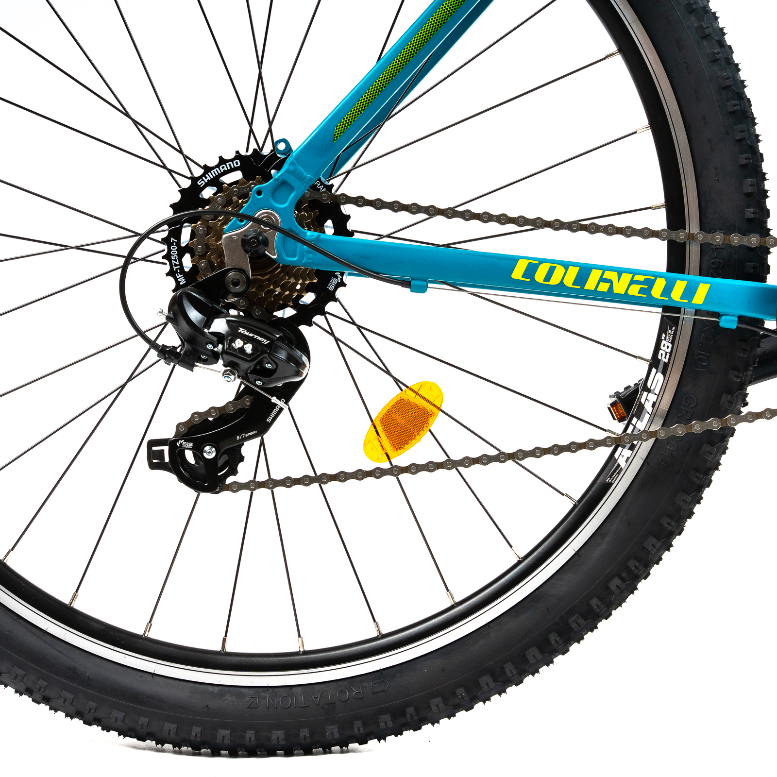 Bicicleta MTB Colinelli COL23, Marimea M, 29 inch, Verde, Schimbator Shimano ST-EF500, 21 Viteze, Cadru Aluminiu, Frane V - Brake Ultimate FactoryBikes