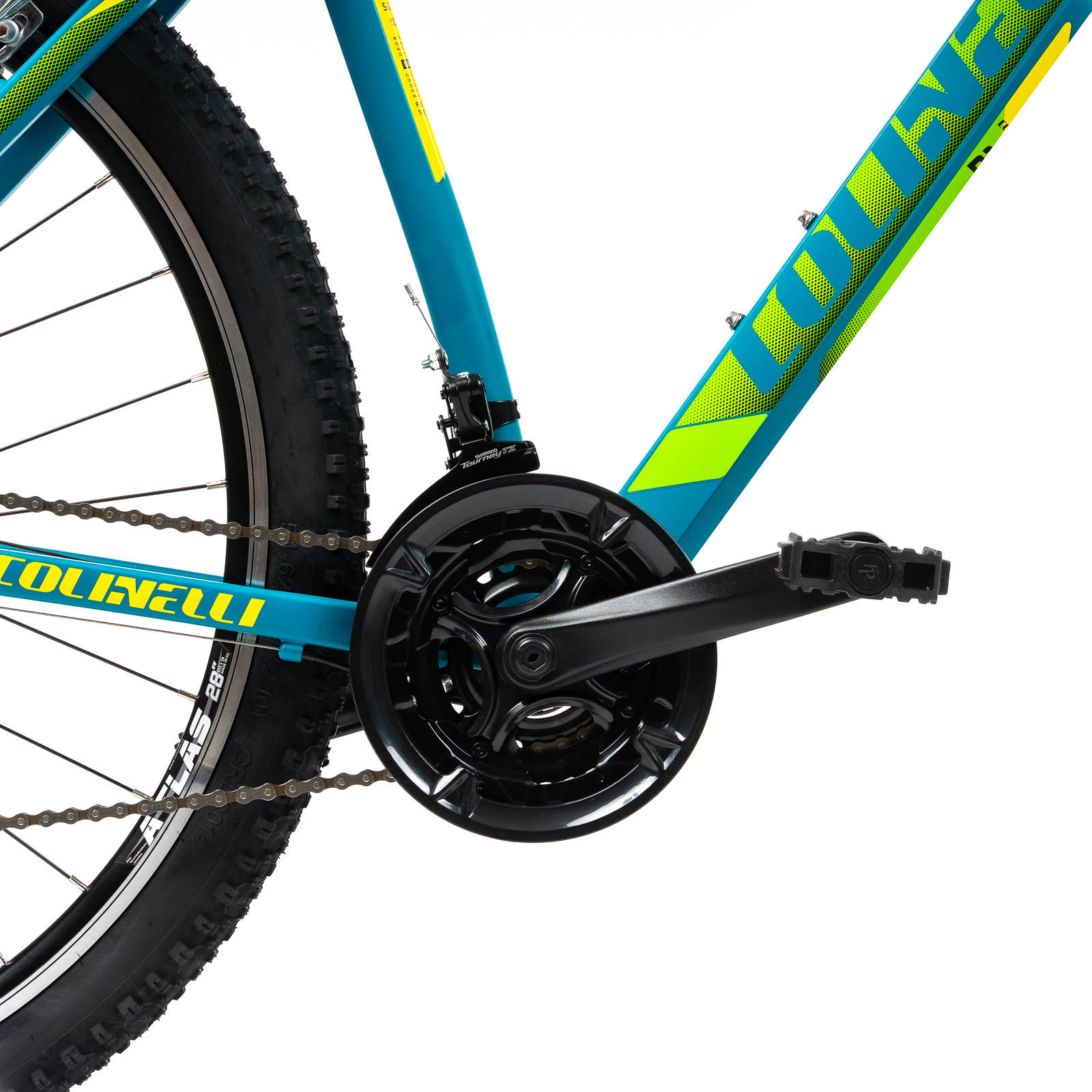 Bicicleta MTB Colinelli COL23, Marimea M, 29 inch, Verde, Schimbator Shimano ST-EF500, 21 Viteze, Cadru Aluminiu, Frane V - Brake Ultimate FactoryBikes