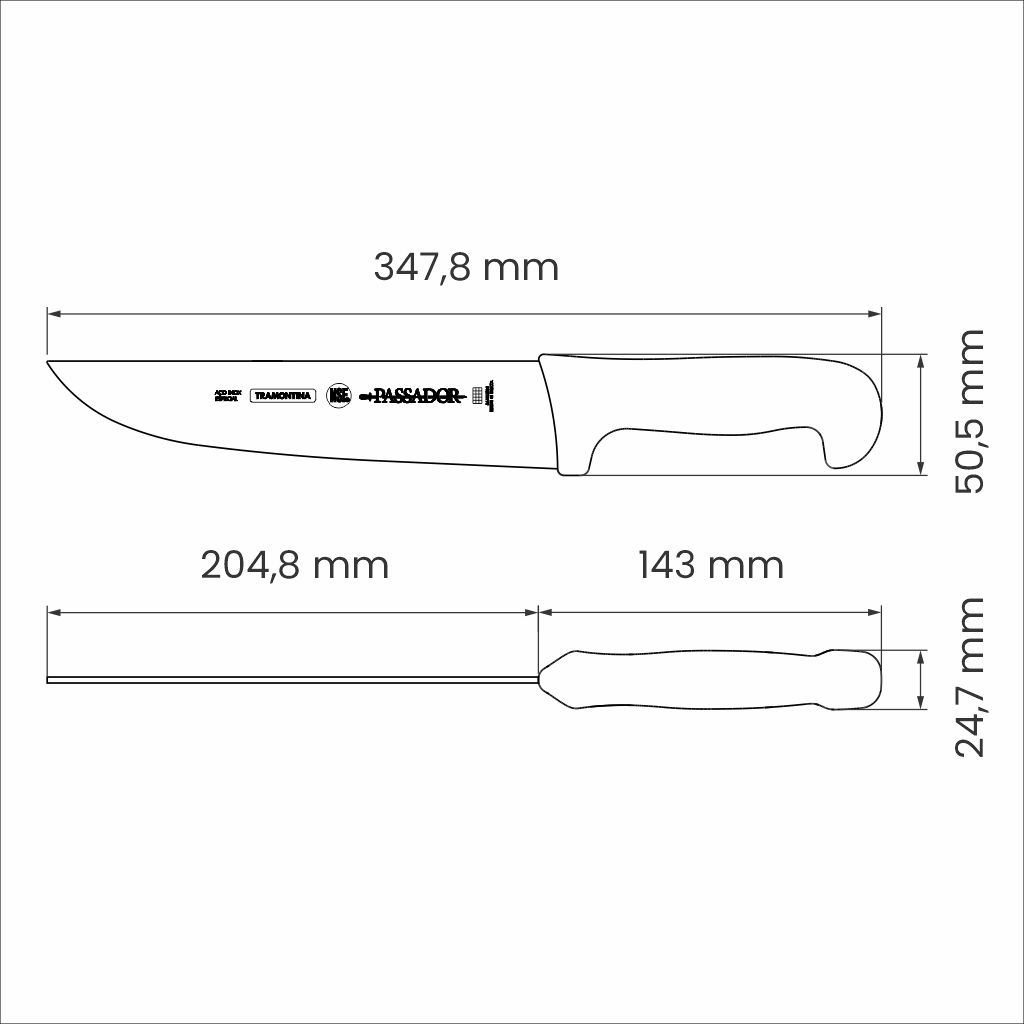 Cutit macelar, inox, maner polipropilena, lama 203mm ProChef Cookware