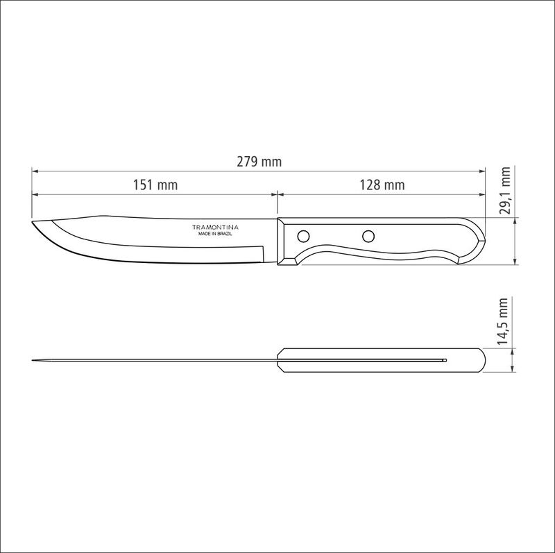 Cutit macelar, inox, maner din lemn tratat ProChef Cookware