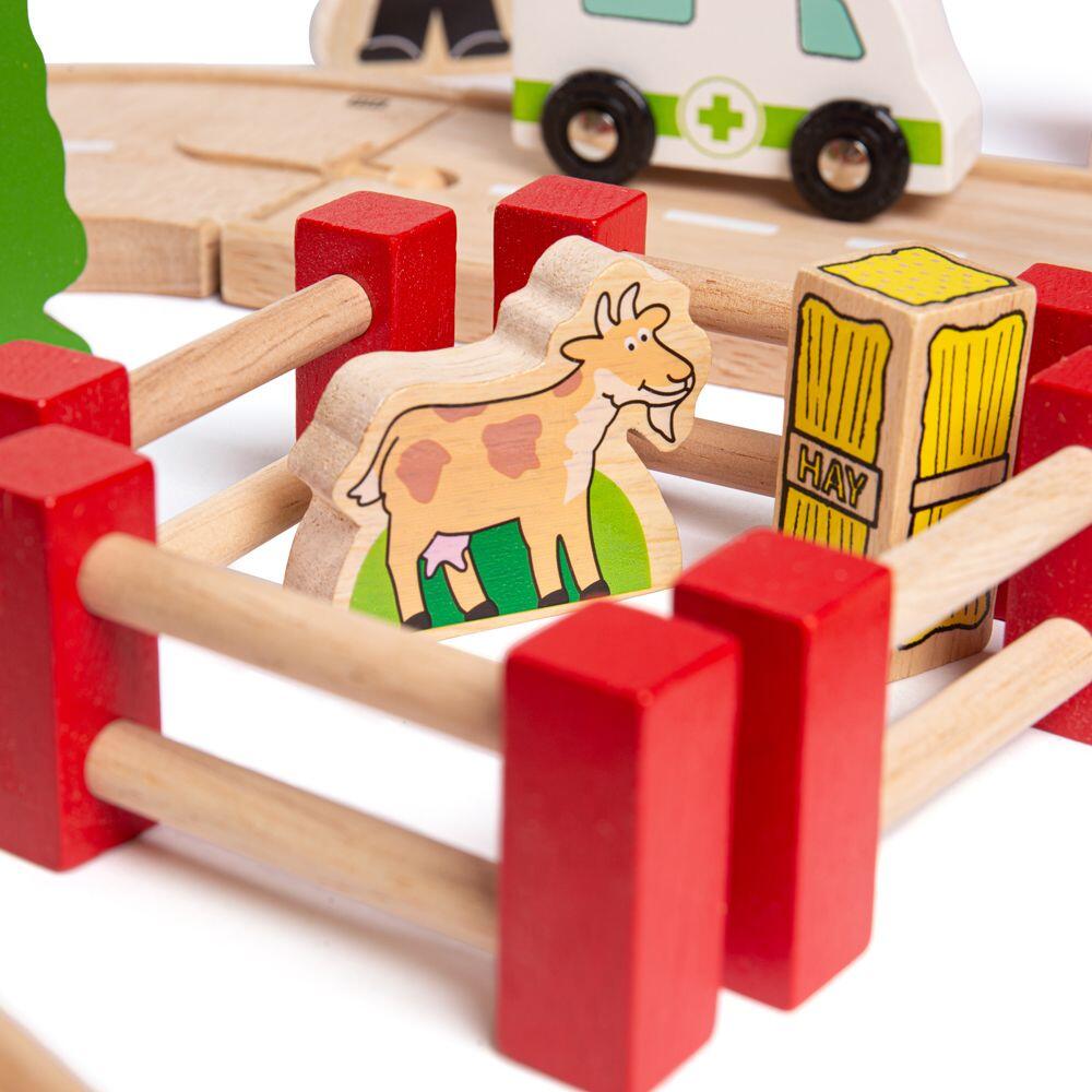 Circuit auto si feroviar (80 piese) PlayLearn Toys