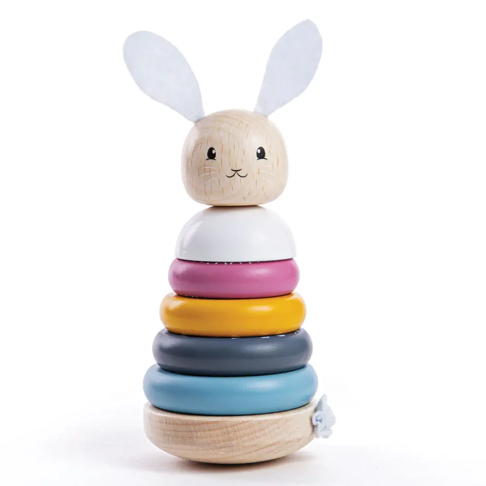 Piramida din lemn - Iepuras (pastel) PlayLearn Toys