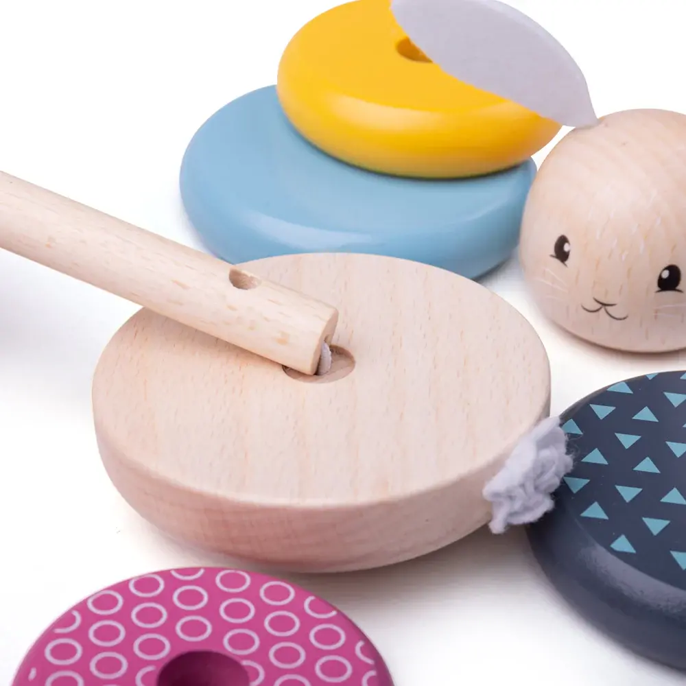 Piramida din lemn - Iepuras (pastel) PlayLearn Toys