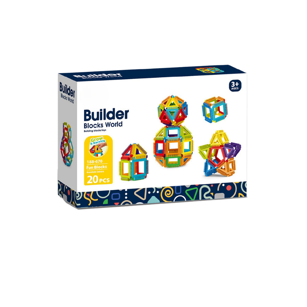 Joc de constructie STEAM - Forme magice (20 piese) PlayLearn Toys