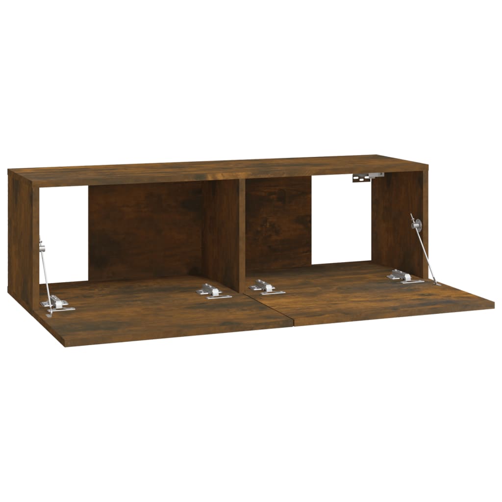 Dulapuri TV de perete, 4 buc, stejar afumat, 100x30x30 cm GartenMobel Dekor