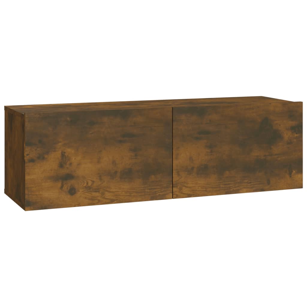 Dulapuri TV de perete, 4 buc, stejar afumat, 100x30x30 cm GartenMobel Dekor