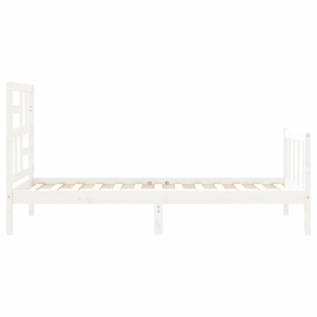 Cadru pat fără saltea, alb, 100x200 cm, lemn masiv pin GartenMobel Dekor