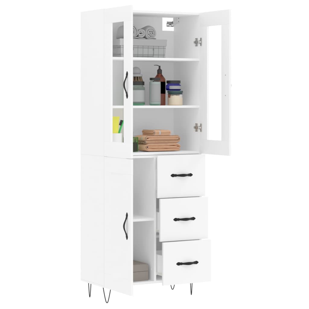 Dulap înalt, alb, 69,5x34x180 cm, lemn compozit GartenMobel Dekor