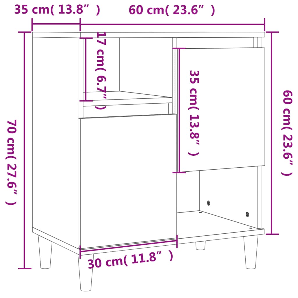 Dulapuri, 3 buc, gri beton, 60x35x70 cm, lemn prelucrat GartenMobel Dekor