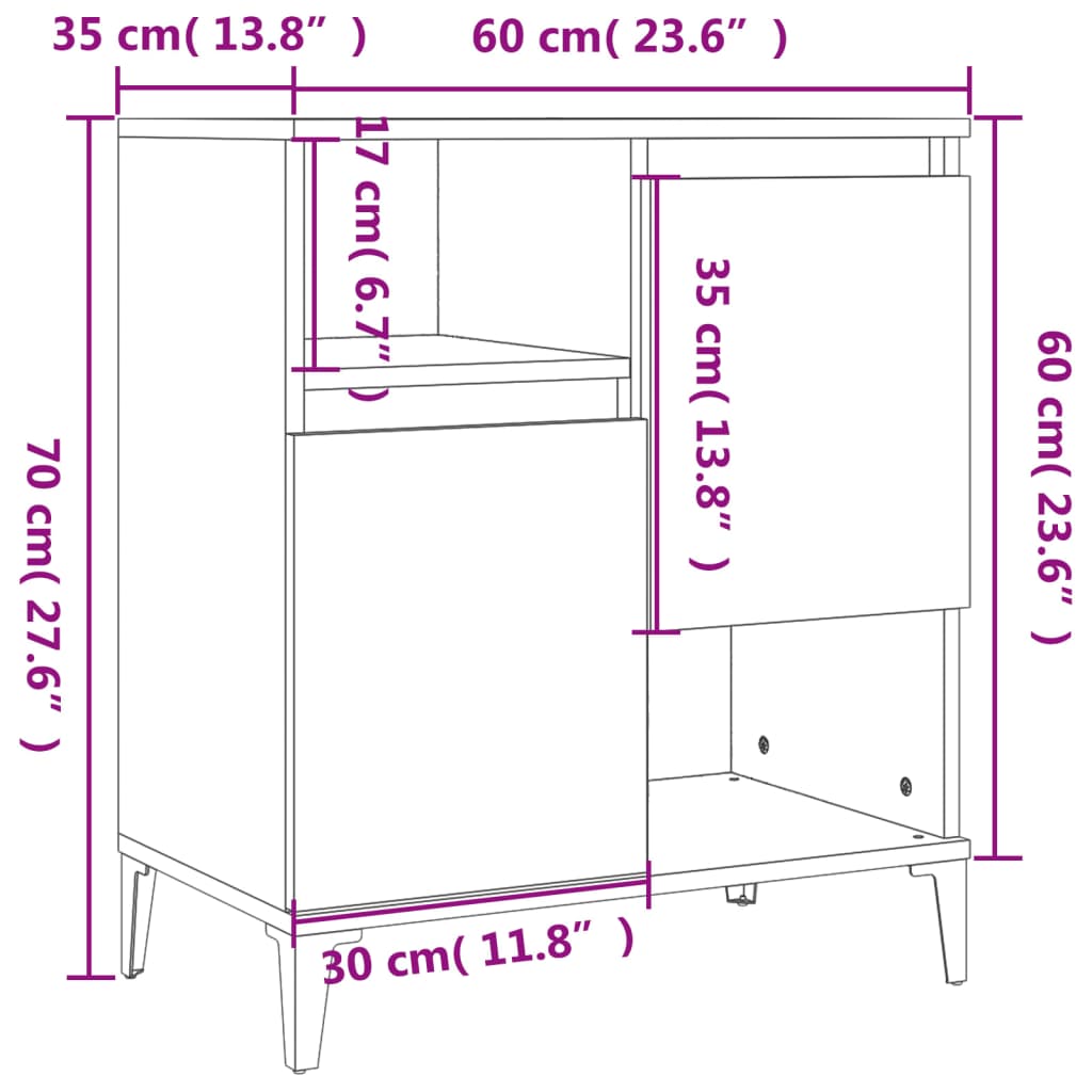 Dulapuri, 3 buc, stejar sonoma, 60x35x70 cm, lemn prelucrat GartenMobel Dekor