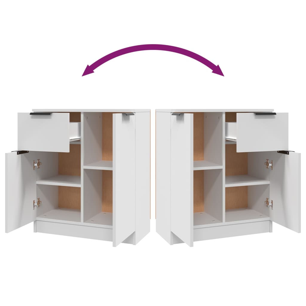 Servante, 2 piese, alb, 60x30x70 cm, lemn prelucrat GartenMobel Dekor