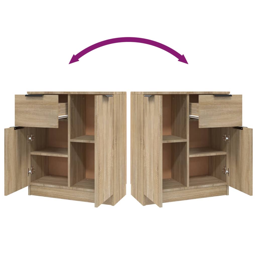 Servante, 2 piese, stejar sonoma, 60x30x70 cm, lemn prelucrat GartenMobel Dekor