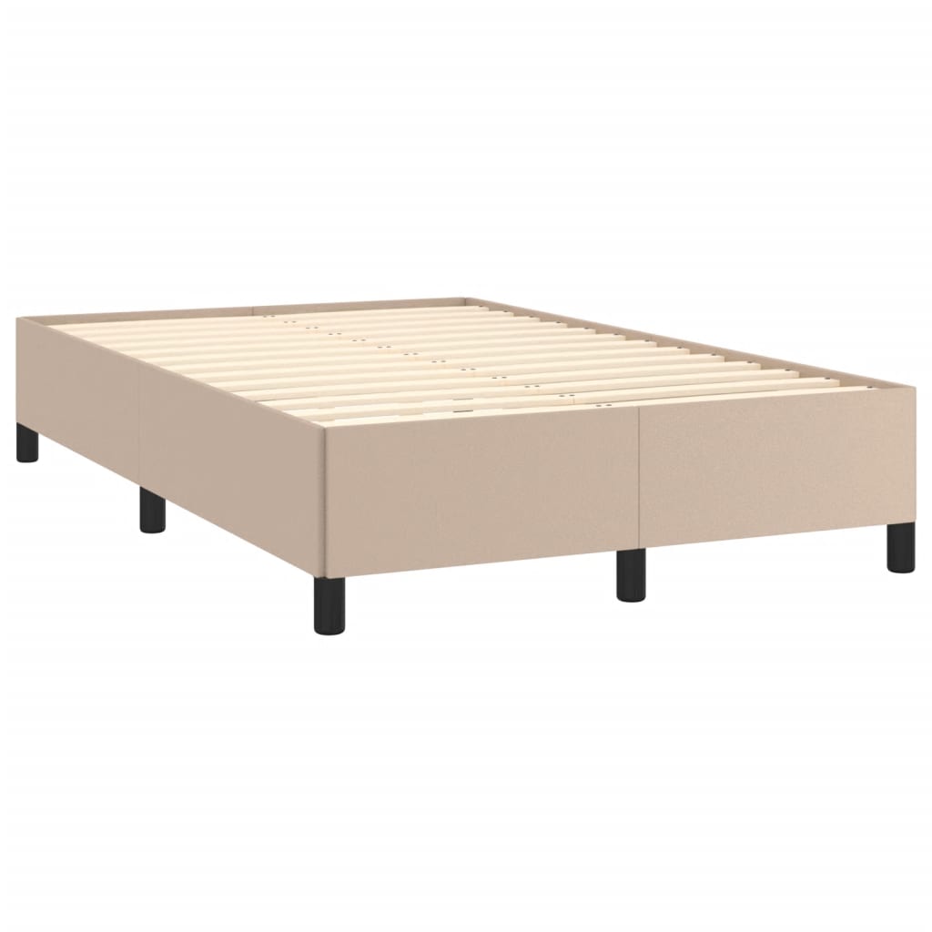 Pat box spring cu saltea, cappuccino, 120x190cm piele ecologică GartenMobel Dekor