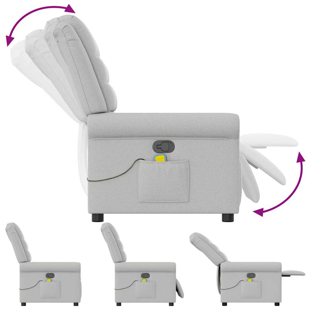 Scaun de masaj cu țesătură gri nor GartenMobel Dekor