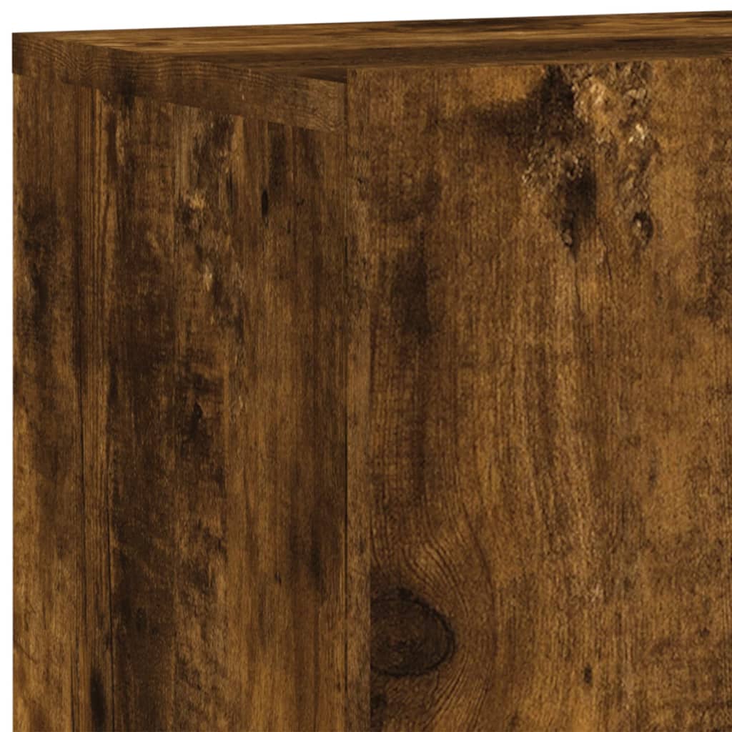 Unități TV de perete cu LED-uri, 4 piese, stejar fumuriu, lemn GartenMobel Dekor