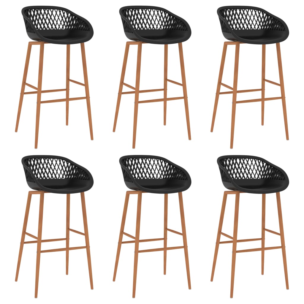 Set mobilier de bar, 7 piese, alb și negru GartenMobel Dekor