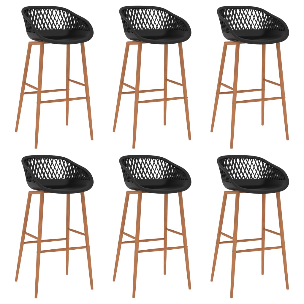Set mobilier de bar, 7 piese, alb și negru GartenMobel Dekor