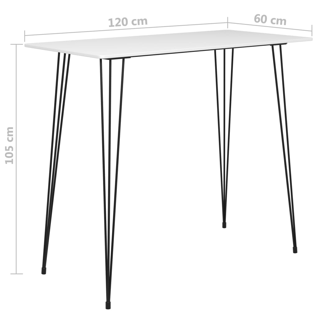 Set mobilier de bar, 7 piese, alb și negru GartenMobel Dekor
