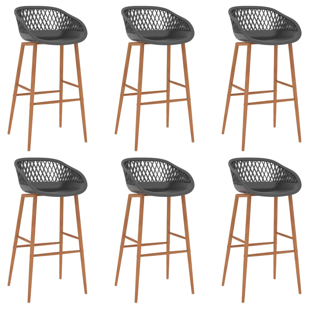 Set mobilier de bar, 7 piese, negru și gri GartenMobel Dekor