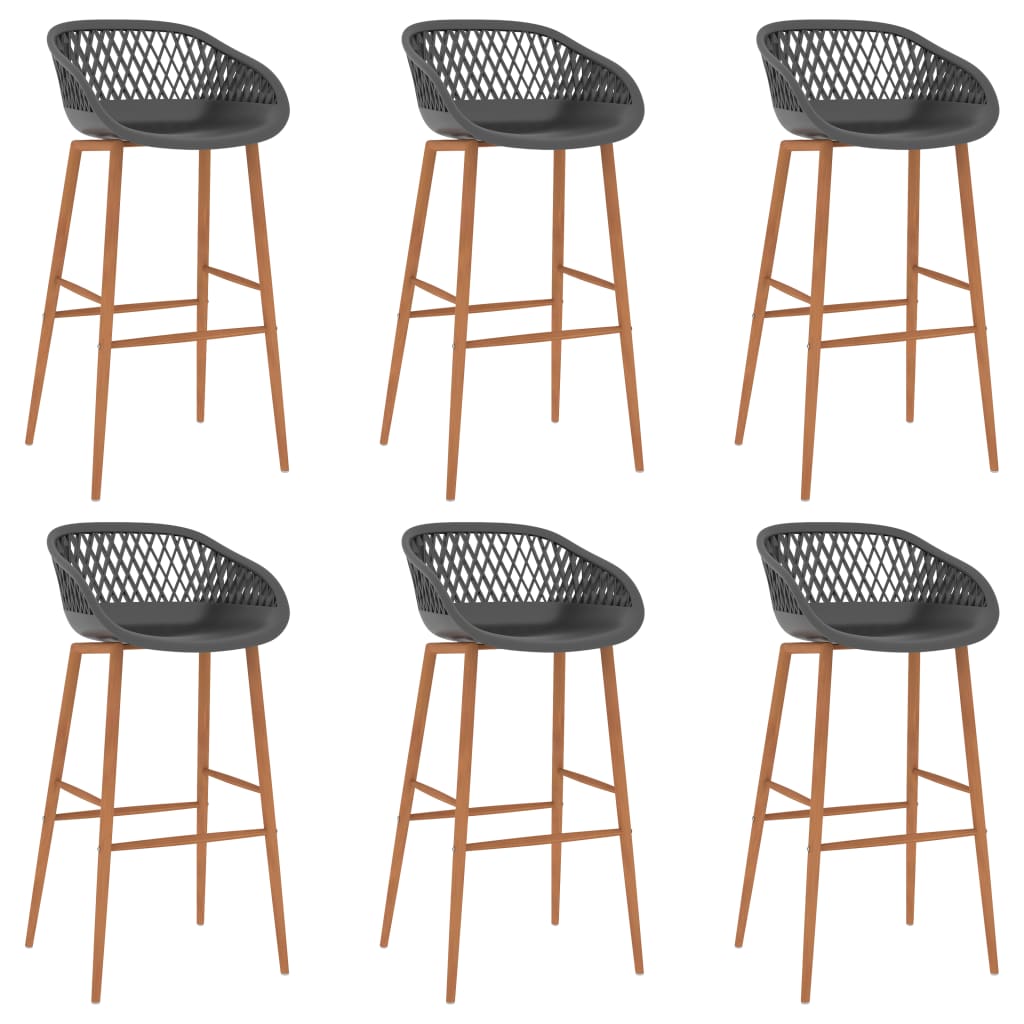 Set mobilier de bar, 7 piese, negru și gri GartenMobel Dekor