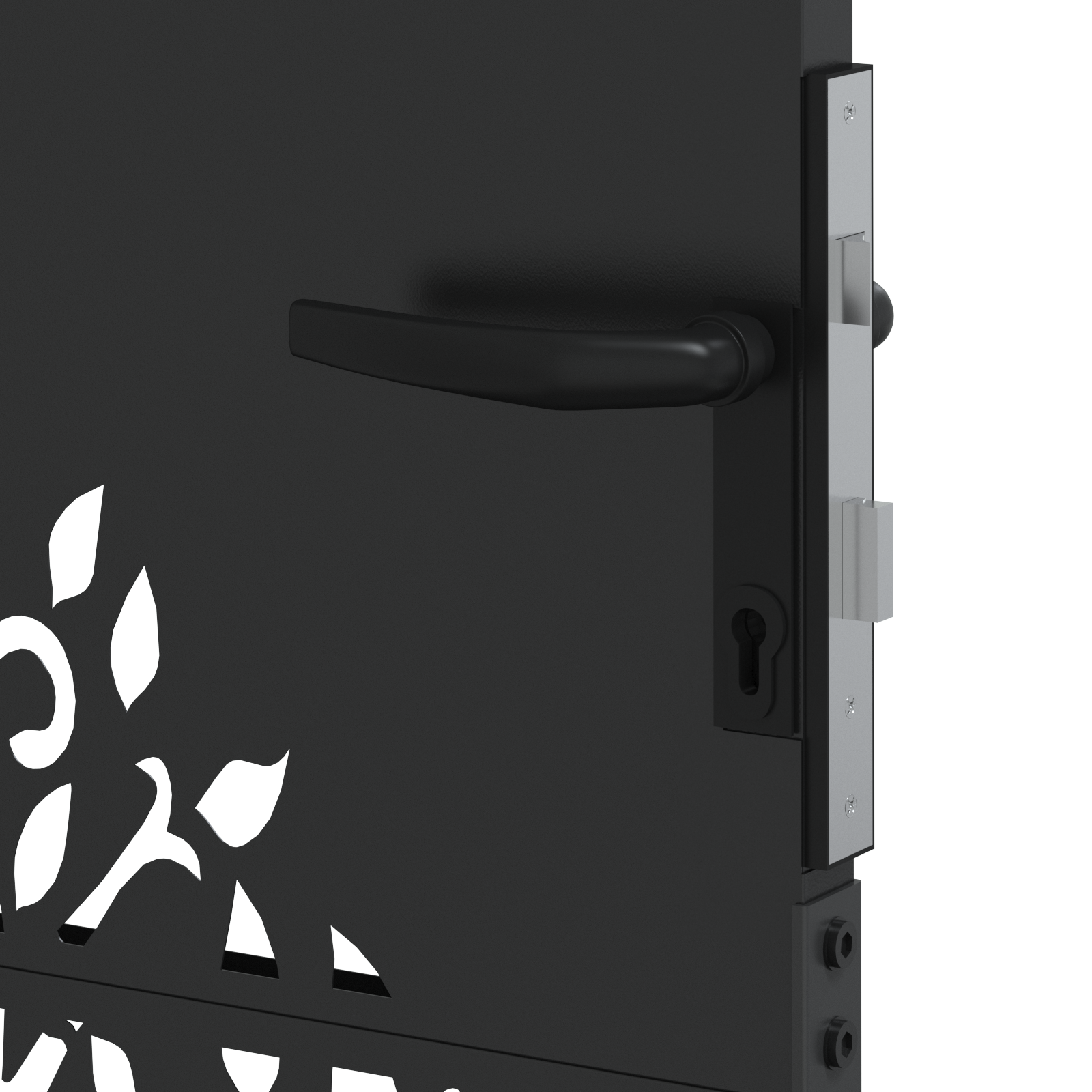 Poartă de grădină Negru 100 x 125 cm Oțel vopsit în pulbere GartenMobel Dekor