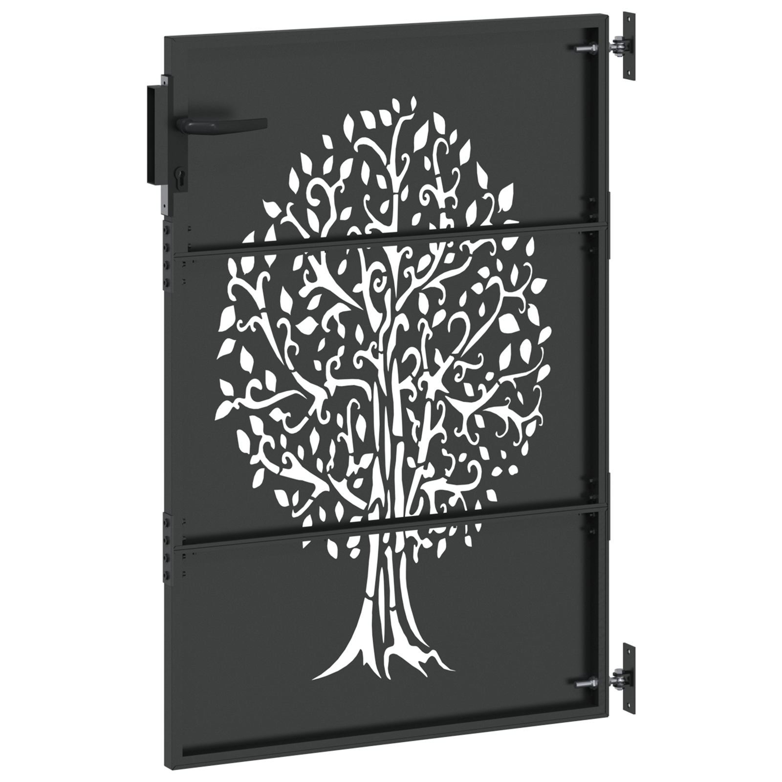 Poartă de grădină Negru 100 x 125 cm Oțel vopsit în pulbere GartenMobel Dekor