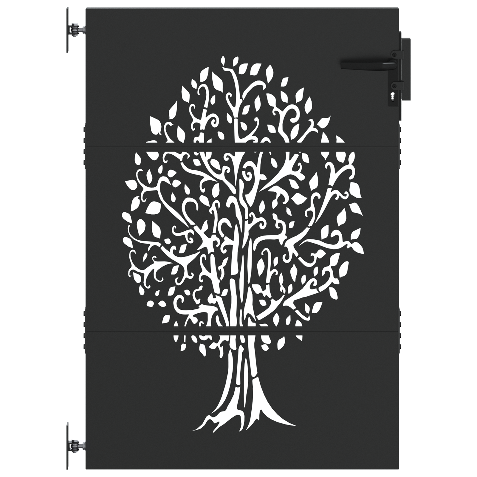 Poartă de grădină Negru 100 x 125 cm Oțel vopsit în pulbere GartenMobel Dekor