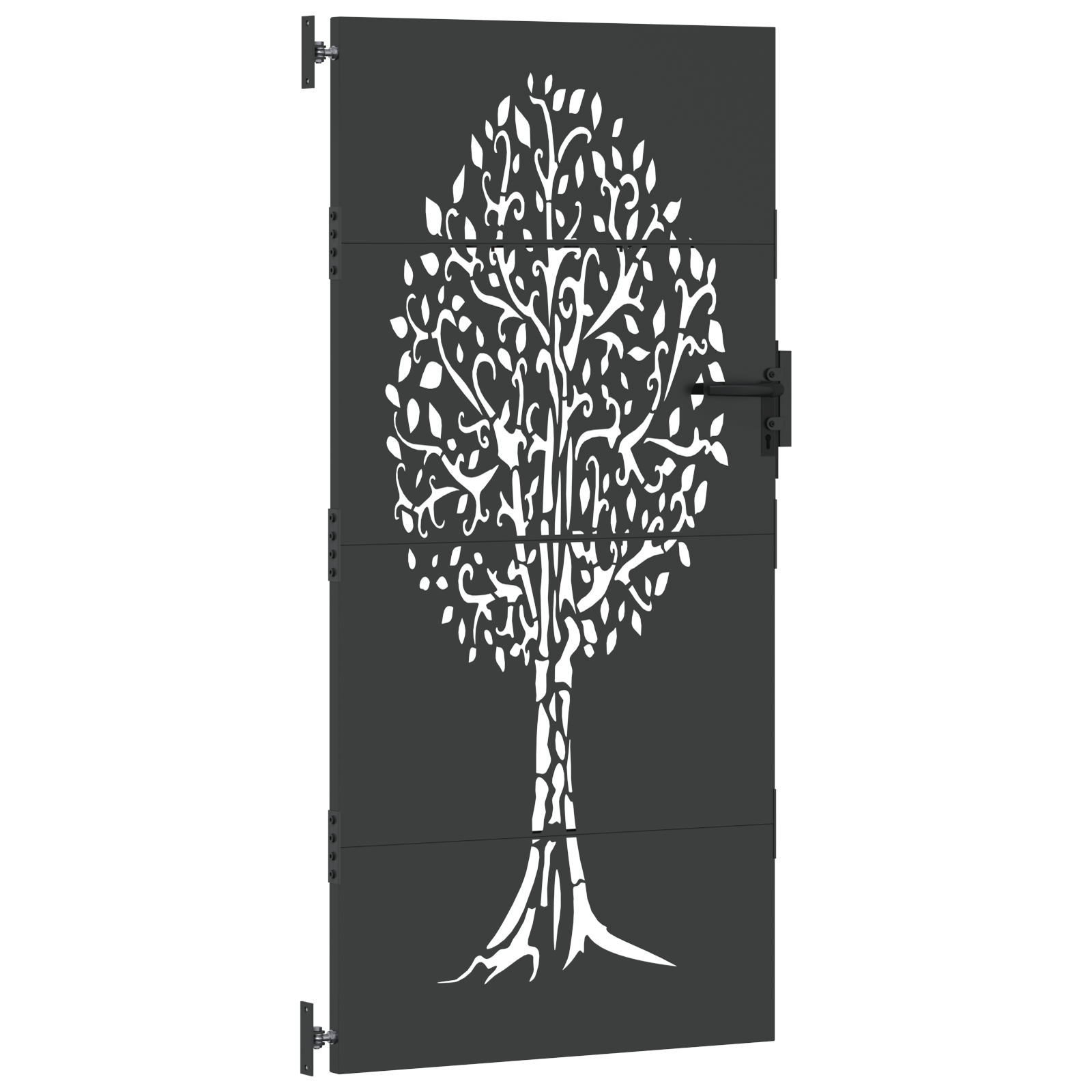 Poartă de grădină Negru 100 x 175 cm Oțel vopsit în pulbere GartenMobel Dekor