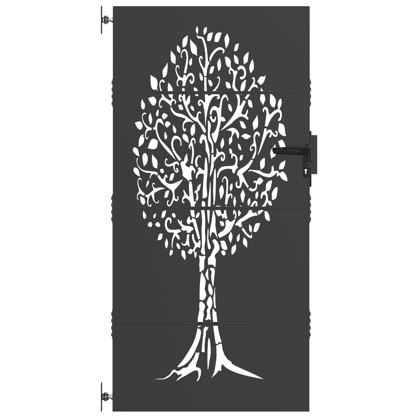Poartă de grădină Negru 100 x 175 cm Oțel vopsit în pulbere GartenMobel Dekor