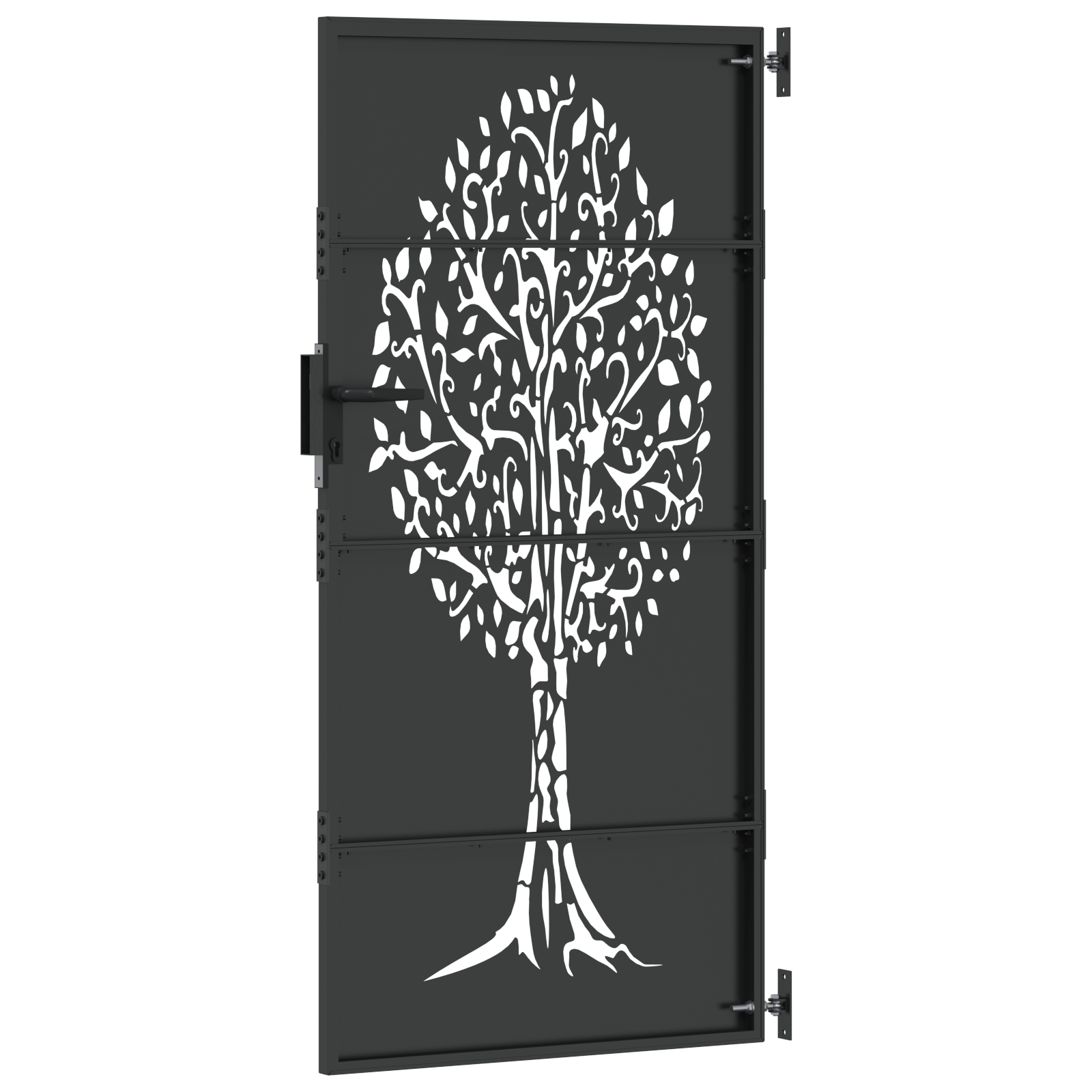 Poartă de grădină Negru 100 x 200 cm Oțel vopsit în pulbere GartenMobel Dekor