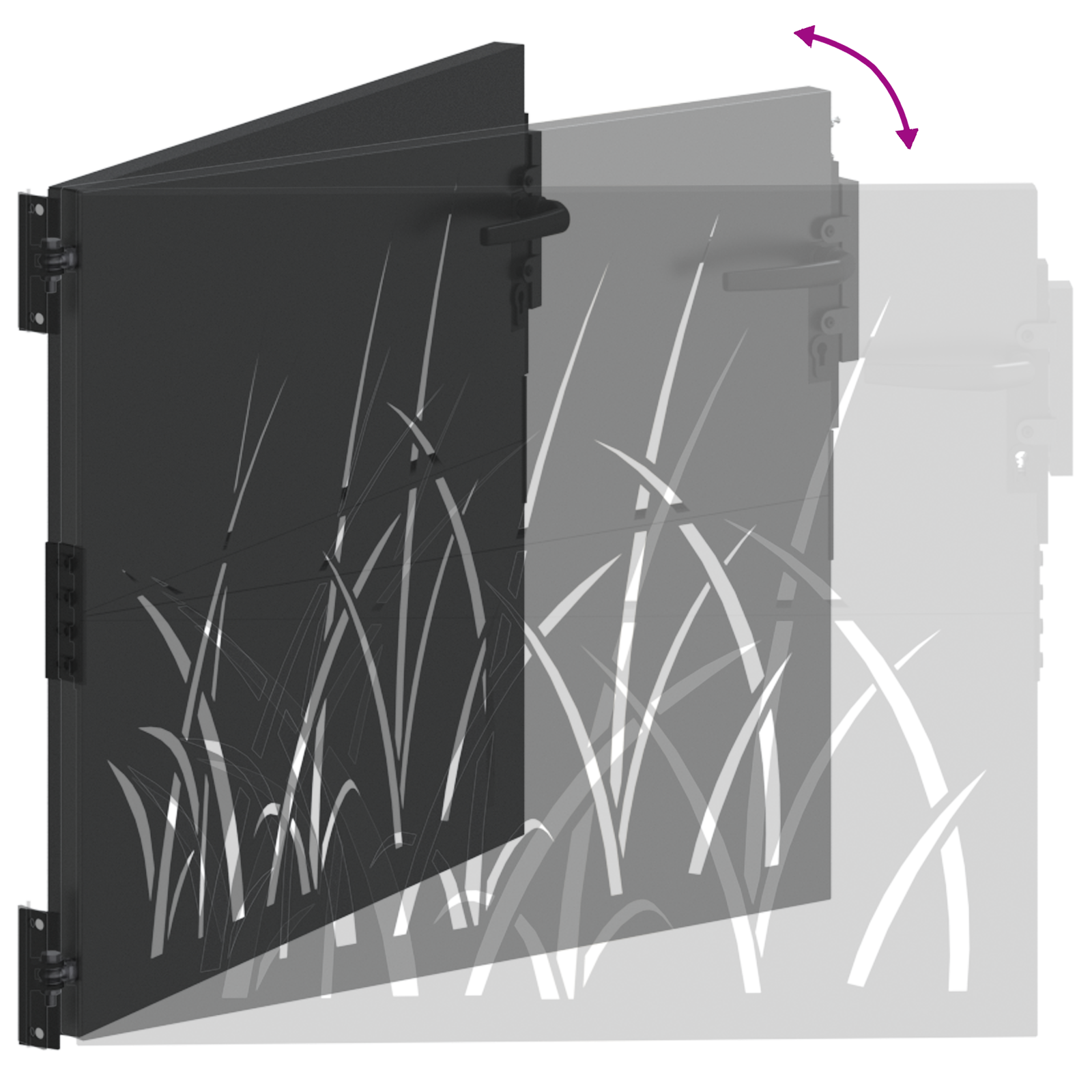 Poartă de grădină Negru 105 x 100 cm Oțel vopsit în pulbere GartenMobel Dekor