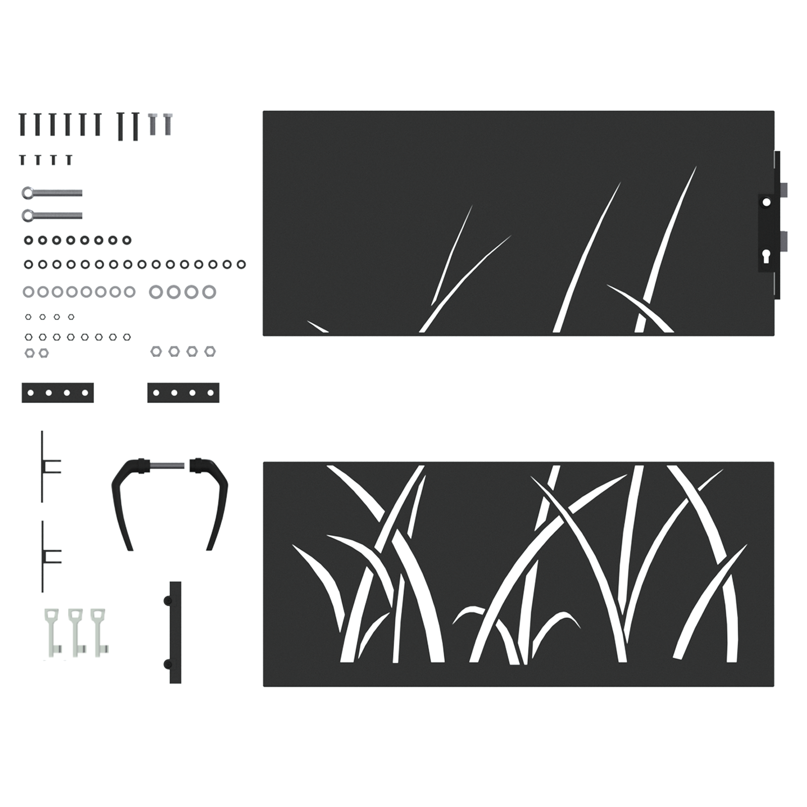 Poartă de grădină Negru 105 x 100 cm Oțel vopsit în pulbere GartenMobel Dekor