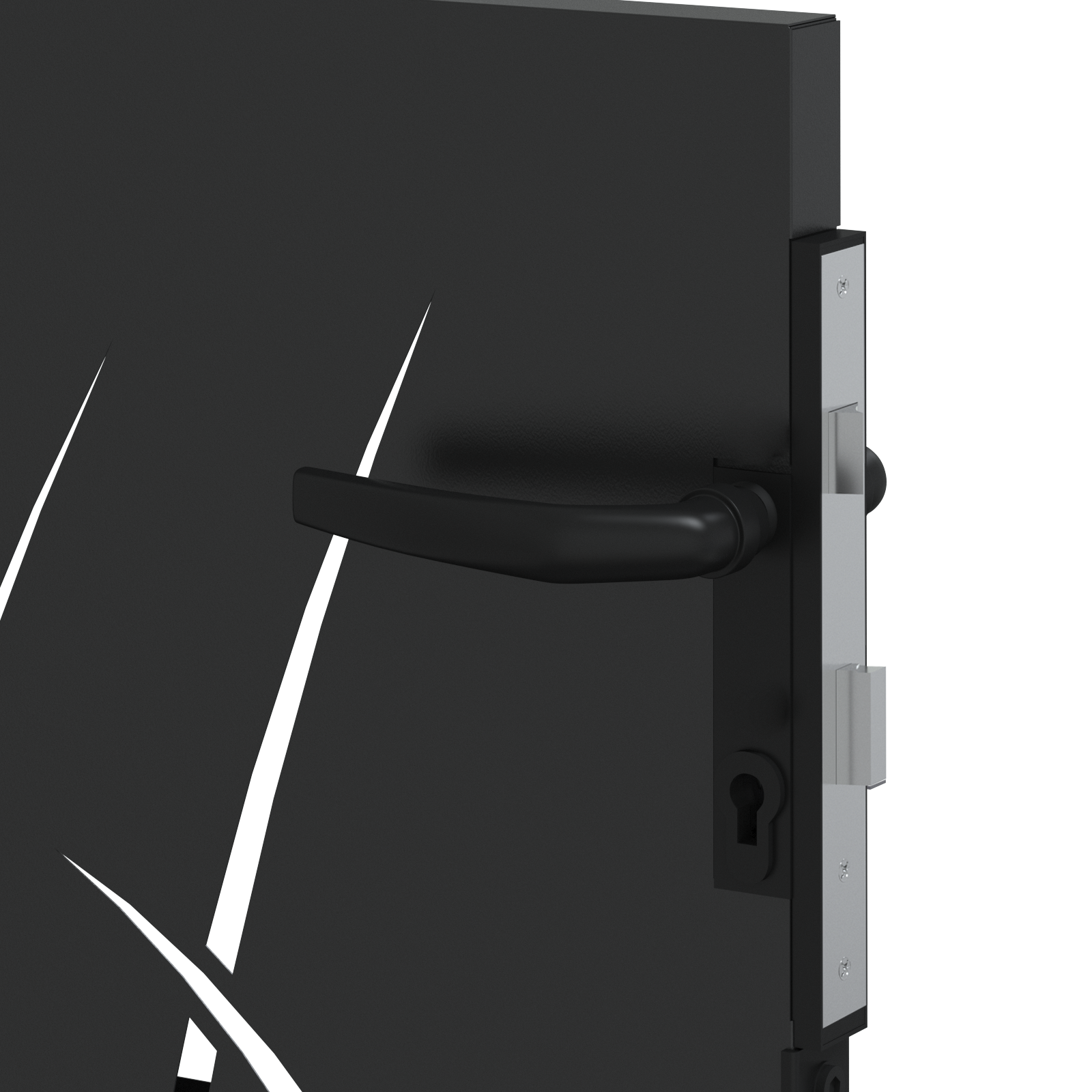 Poartă de grădină Negru 105 x 100 cm Oțel vopsit în pulbere GartenMobel Dekor