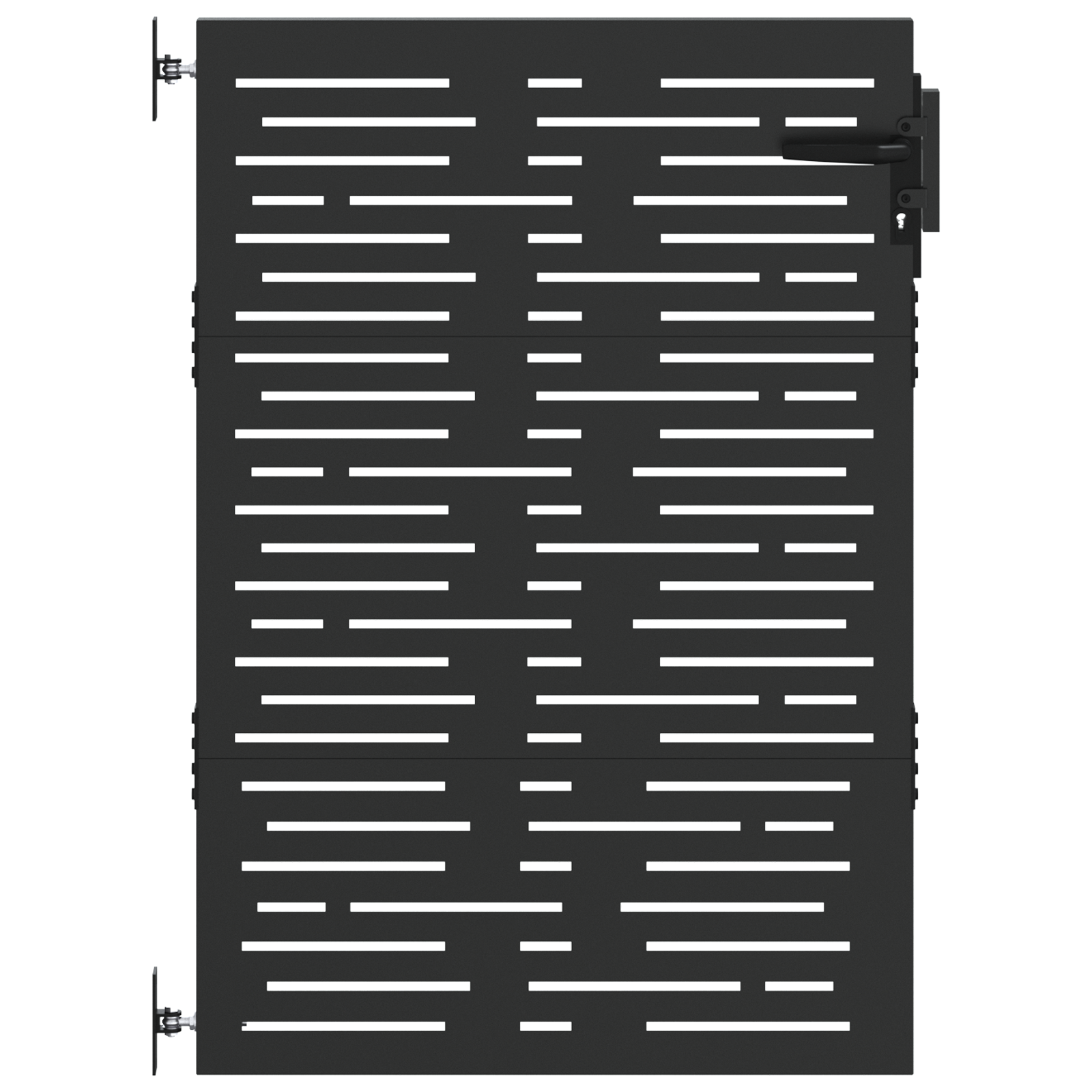 Poartă de grădină Negru 105 x 125 cm Oțel vopsit în pulbere GartenMobel Dekor