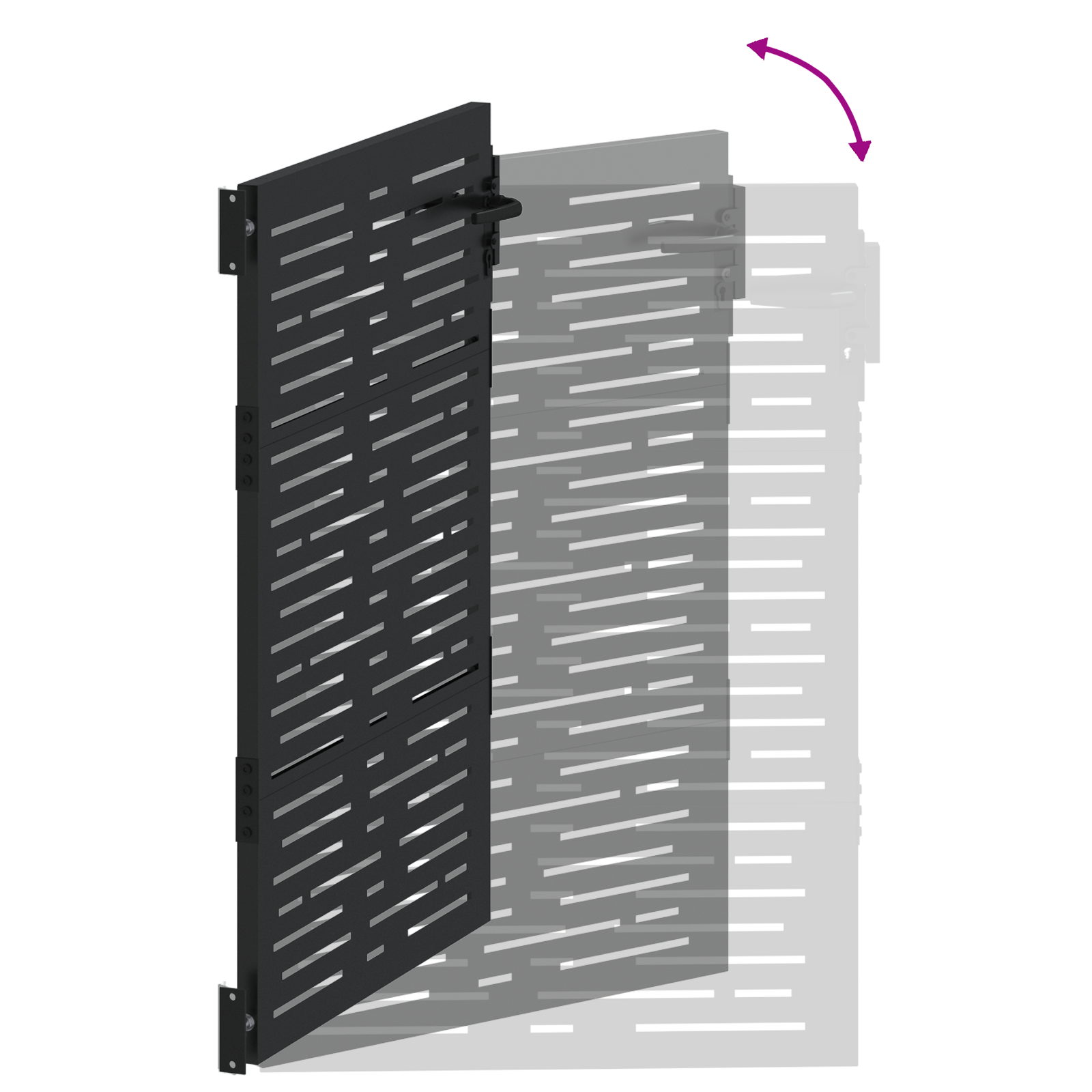 Poartă de grădină Negru 105 x 125 cm Oțel vopsit în pulbere GartenMobel Dekor