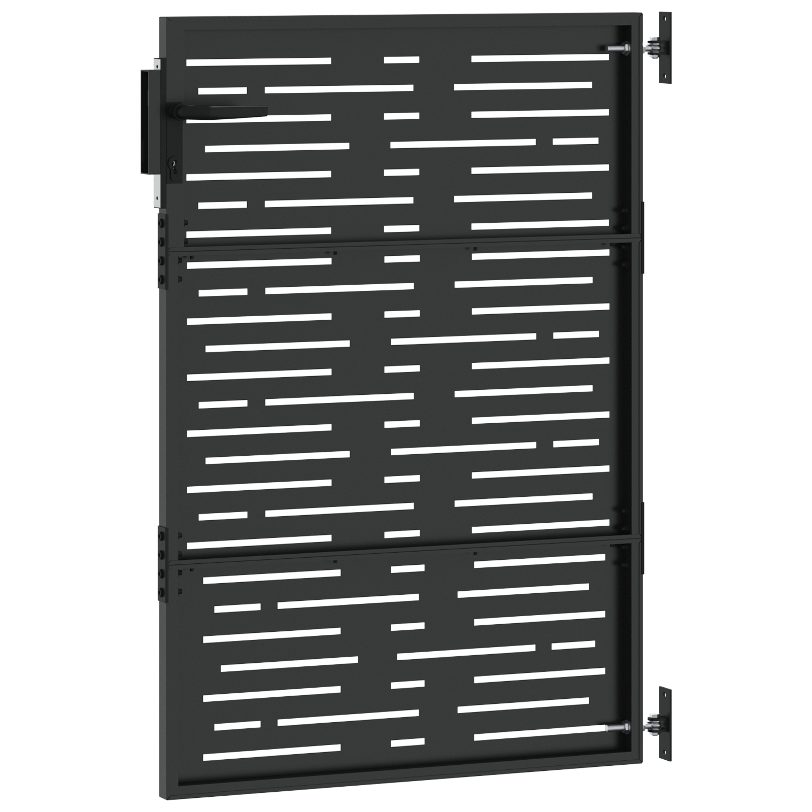 Poartă de grădină Negru 105 x 125 cm Oțel vopsit în pulbere GartenMobel Dekor